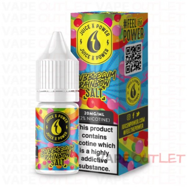 JUICE N POWER SALT Eliquid BUBBLEGUM RAINBOW