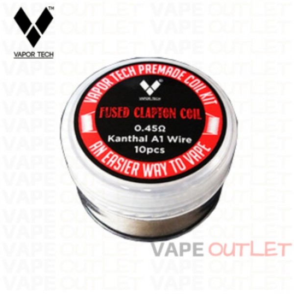 VAPOR TECH PREBUILT FUSED CLAPTON COILS 10PCS