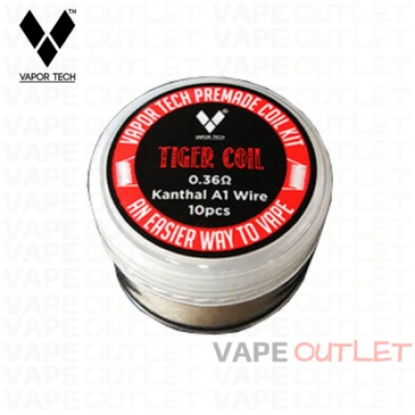 VAPOR TECH PREBUILT TIGER COILS 10PCS