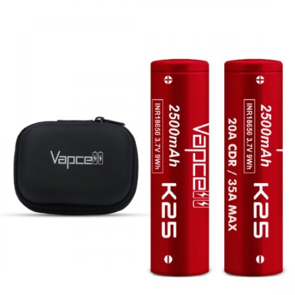 VAPCELL K25 18650 BATTERIES 2500MAH 20A 2-PACK